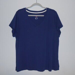 Isaac Mizrahi 100% cotton V neck short sleeve T shirt top